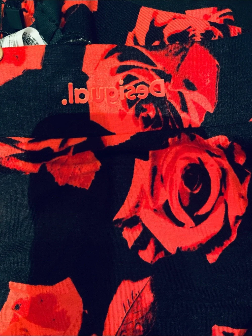 🌹DESIGUAL🌹NWT! ROSES STRETCHY ATHLETIC LEGGINGS! - Picture 4 of 7